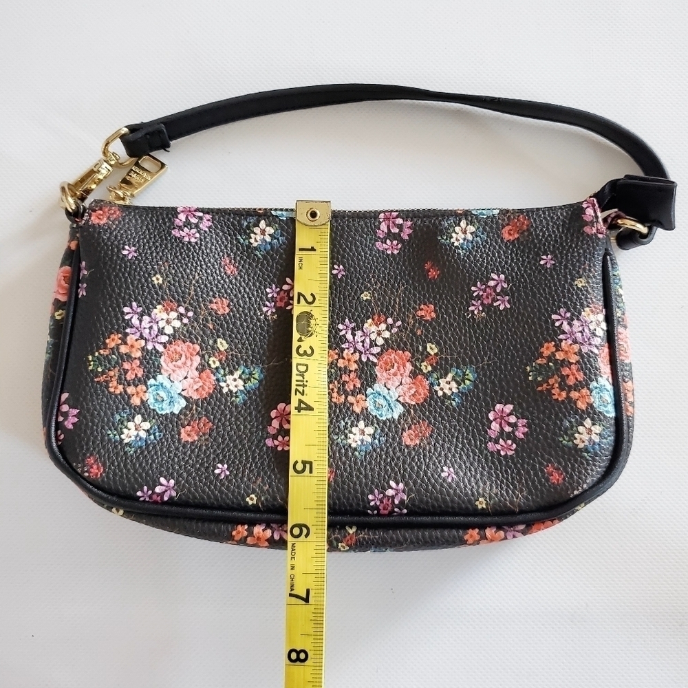 Steven Madden Small Floral Purse Black Red - Picture 9 of 13